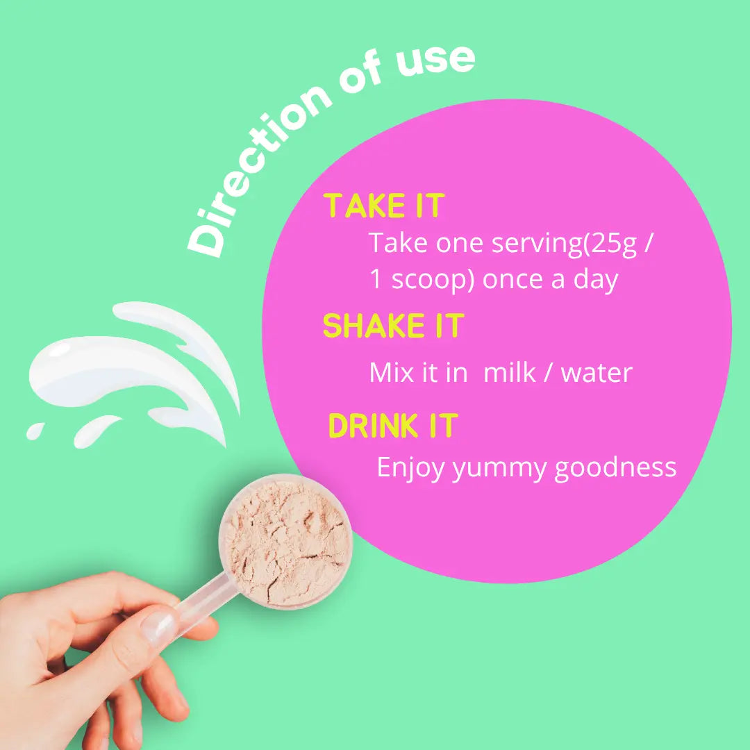 Better Herbs Lactify Lactation Protein Powder Vanilla 325 gm - Direction of Use