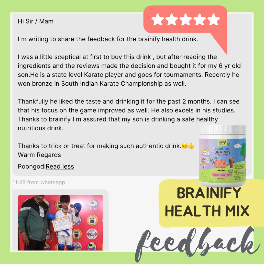 Better Herbs - BRAINify Nutrition Powder Strawberry 700gm - Parents Feedback