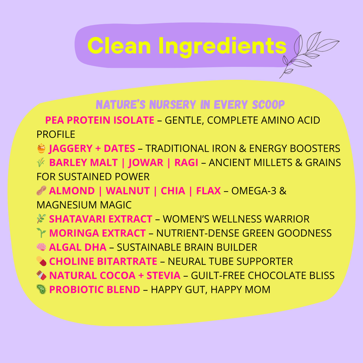 Mamafy Pregnancy Protein – 10g Plant Protein | DHA+Choline | Shatavari-Moringa | Mood + Birth Weight + Immunity + Brain Development Support | Prenatal Nutrition Powder