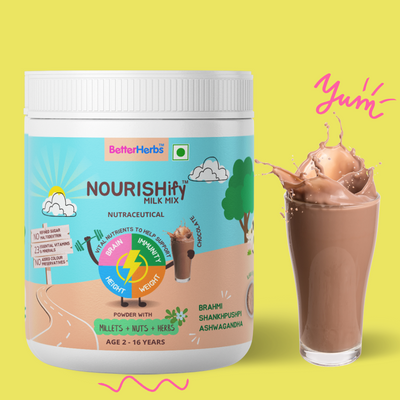 NOURISHify Nutrition Powder for Children Age 2-16 Years |  Millets+Nuts+Ayurvedic Herbs | No Refined Sugar