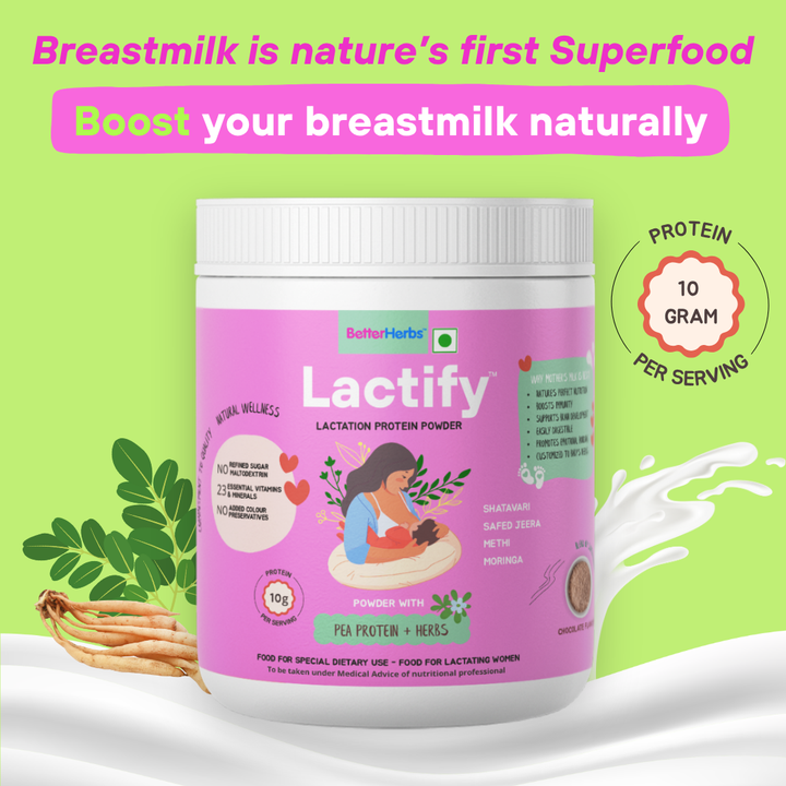 Lactify Lactation Protein Powder for New Moms | Better Milk Production + Weight Management + Postpartum Recovery | No Refined Sugar