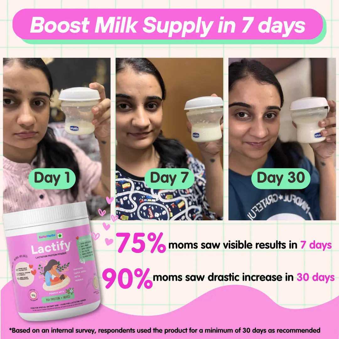 BetterHerbs Lactify Lactation Protein Powder Chocolate 325gm Boost milk supply in 7 days