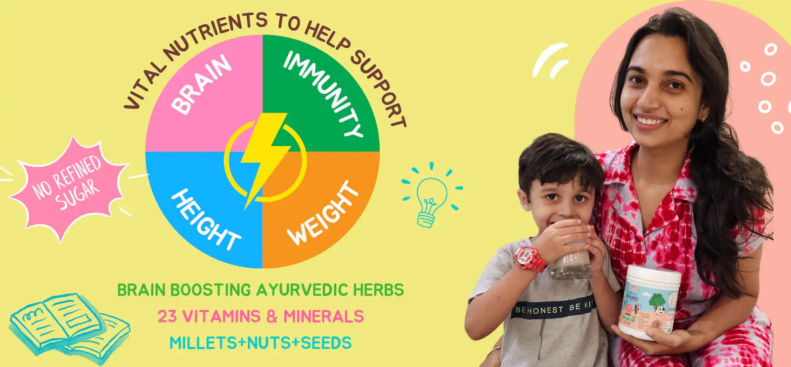 Better Herbs - Nourishify Powder - Vital Nutrients to help support brain, immunity, height, and weight - Product Page banner