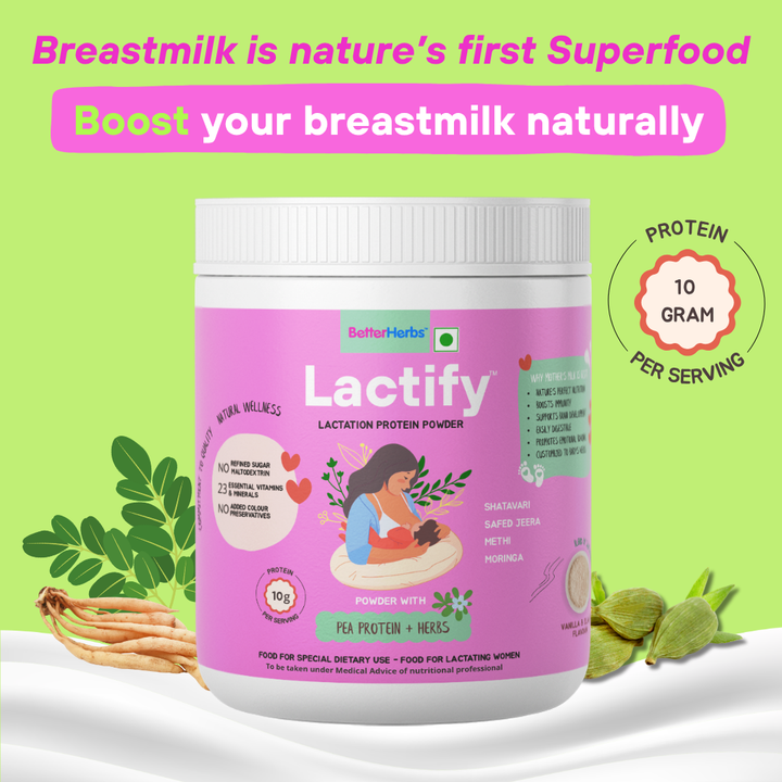 Lactify Lactation Protein Powder for New Moms | Better Milk Production + Weight Management + Postpartum Recovery | No Refined Sugar