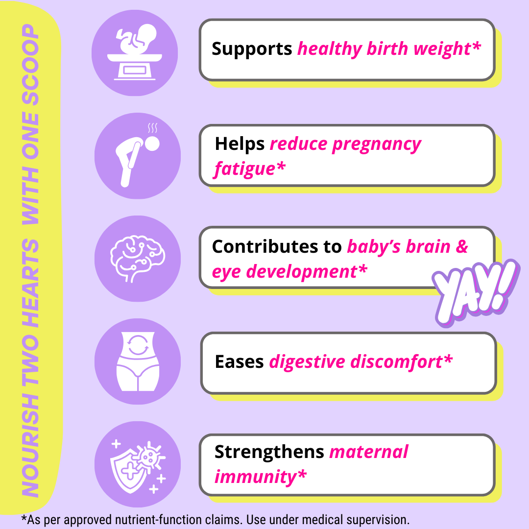 Mamafy Pregnancy Nutrition Protein Powder – 10g Plant Protein | DHA+Choline | Shatavari-Moringa | Birth Weight + Immunity + Brain Development Support - 325g