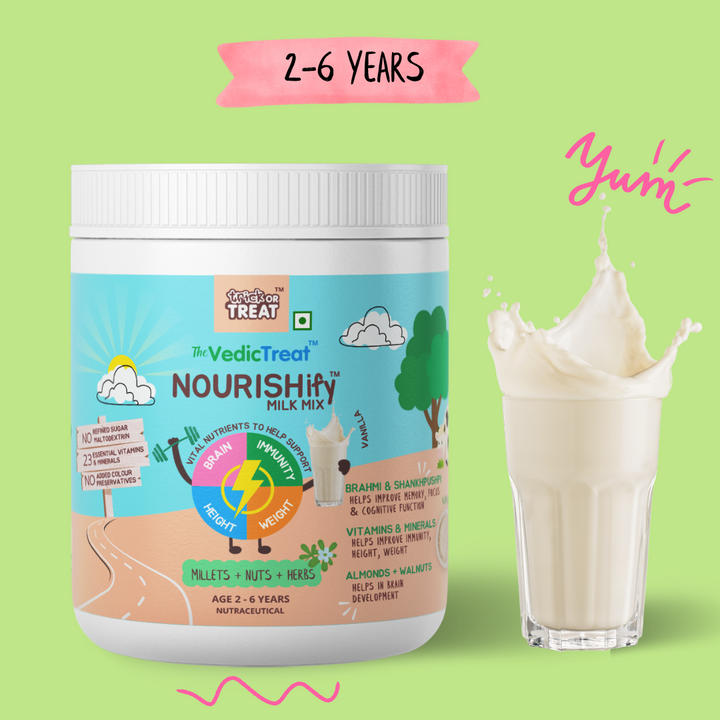 NOURISHify Nutrition Powder for Children Age 2-16 Years |  Millets + Nuts + Ayurvedic Herbs | No Refined Sugar