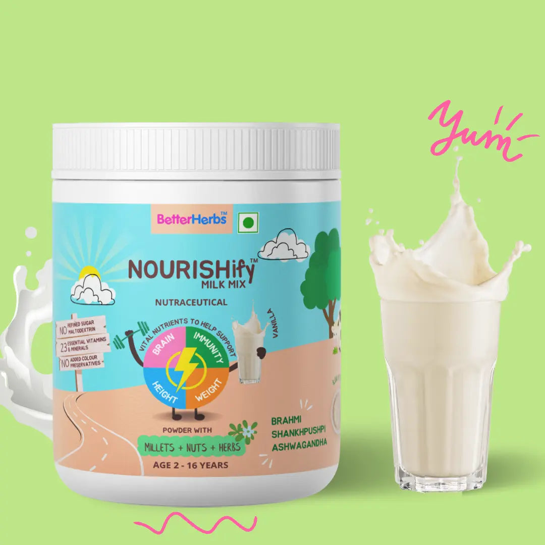 NOURISHify Nutrition Powder for Children Age 2-16 Years |  Millets + Nuts + Ayurvedic Herbs | No Refined Sugar