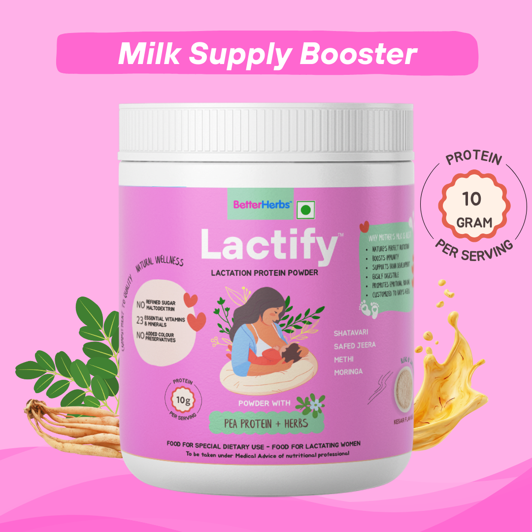Lactify Lactation Protein Powder for New Moms | Better Milk Production + Weight Management + Postpartum Recovery | No Refined Sugar - 325g